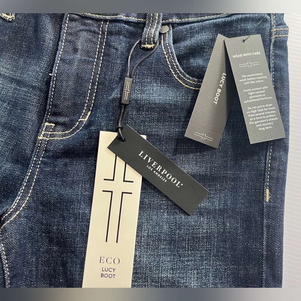 Liverpool Dark Blue Flare Jeans - Women's - Picture 6 of 9